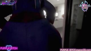 Purple Bitch and Sia Siberia make love using Spiderman’s fake cock