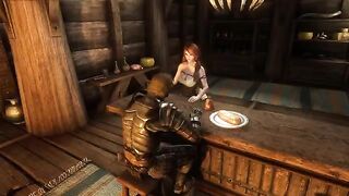 A traveler got fucked by the hot innkeeper Ysolda in Skyrim style