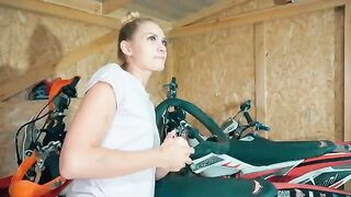 Hot babe fucked hard after fixing my bike