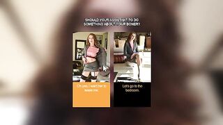 Lauren Phillips and Jessa Rhodes in a steamy office POV session