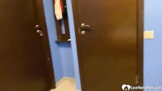 A guy is fucking his extra-hot teenage girlfriend like a wild animal