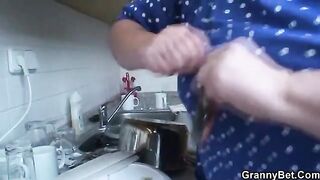 Hot 80 years old grandma enjoys sex with a young man