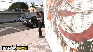 Curvy brunette Roxxi Blair gets banged by a stranger in a van