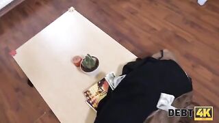 Skinny girl has no money and had sex with a debt collector