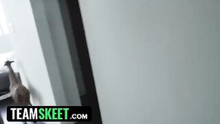 Curvy stepsis Daisy Stone enjoys riding her stepbrother’s cock