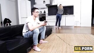 Skinny teen with tiny tits fucked by stepbrother on SISPORN