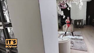 Brenna Sparks checks her stepdaddie’s cock by fucking it in POV style