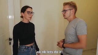 The husband watches as his wife gets intimate with a realtor to lower the house price