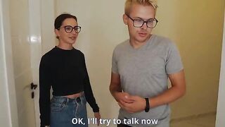 The husband watches as his wife gets intimate with a realtor to lower the house price