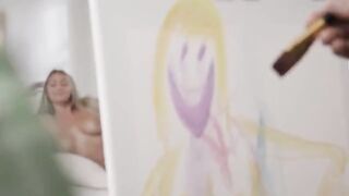 Art class with the hottest girls, including sexy London River and stunning Kayley Gunner, ends in a wild threesome