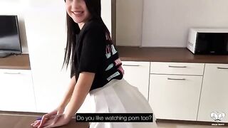 Girl came to do homework in MYDRIASIS T-shirt and got fucked hard