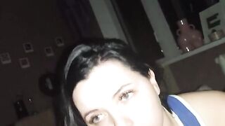 Hot brunette chick gave me a blowjob in a hotel room after Tinder