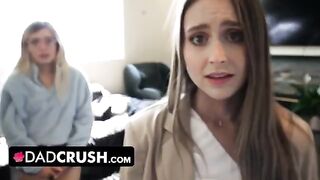 Stepdad punishes his two stepdaughters Laney Grey and Minxx Marley for their disobedience