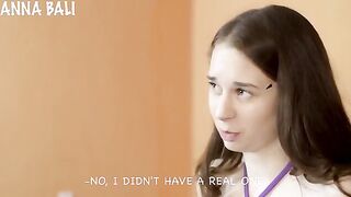 A cute girl has her first sex experience with her stepfather, caught by a friend
