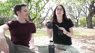 A day at the park turns into a risky blowjob session
