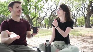 A day at the park turns into a risky blowjob session