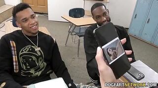 Kenzie Love gets her pussy railed by two BBCs