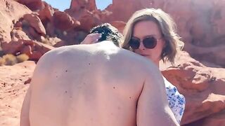 A daring woman has sex with her friend in the desert while her husband films it
