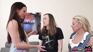 The best threesome sex with hot stepmoms Sofie Marie and Payton Hall