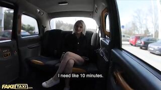 A cute young model got her pussy stretched by a thick cock in the Fake Taxi