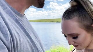 Young blonde PAWG with big ass AJ Applegate gets banged outdoors by J-Mac