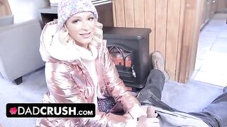 The stepfather unbuttoned his pants, her titfuck turning to passionate sex