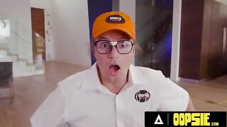 Jewelz Blu seduces the tech guys to fix her TV with her big boobs