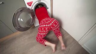 A step mom got stuck in the washing machine on Christmas