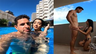 An Argentine slut is caught in a swimming pool and fucked hard
