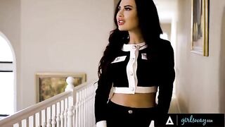 Bella Rolland cheats on her GF with a curvy mistress in steamy scene