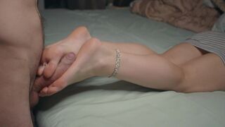 A foot fetish video with a girl showing her small feet and soles