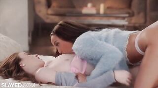Two hot girlfriends have a passionate and sensual lesbian sex