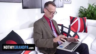 Cute ginger Madi Collins gets fucked by old perv in a taboo scene