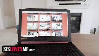 Curious step sister Violet Rain sneaks to watch porn with her stepbrother
