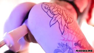 The hot girl Marseline fucks with a machine, showcasing her wild side