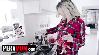 Busty step mom Cory Chase gifts her son with a present for Christmas