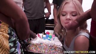 A sexy surprise for Coco Lovelock on her special day, an incredible 11 BBCs!