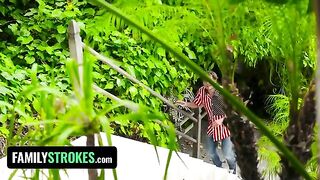 Two playful teens caught in a sticky situation