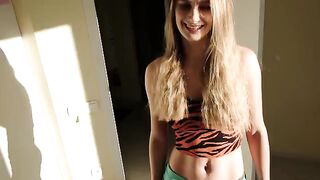 Girl caught stepbrother jerking off, felt sorry for him