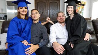 Dads fuck their step-daughters hard for graduation