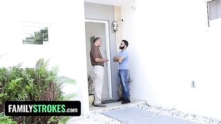 Little Claire Black seduces her step uncle and gets fucked hard all over the house