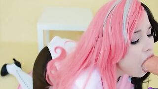 Neopolitan RWBY gets her pussy railed after sucking a cock in cosplay