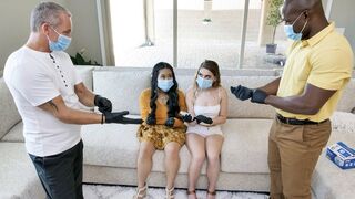 Step daughters get their pussies fresh and clean