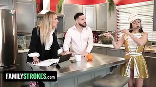 Cute step daughter Josie Tucker gets her big juicy tits covered in cum