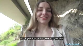 Cute young long haired Ukrainian gets talked into sex