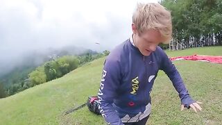 Paragliding and squirting in 2200 m above the sea with an intense orgasm