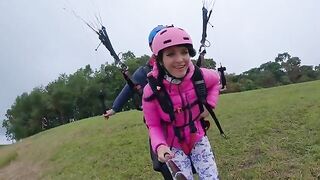 Paragliding and squirting in 2200 m above the sea with an intense orgasm