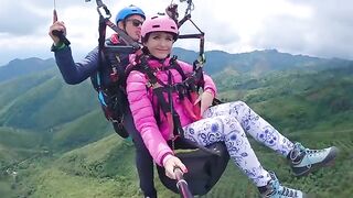 Paragliding and squirting in 2200 m above the sea with an intense orgasm