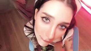 A sexy teen gamer cheats on her BF with stepbro