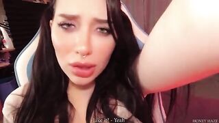 A sexy teen gamer cheats on her BF with stepbro